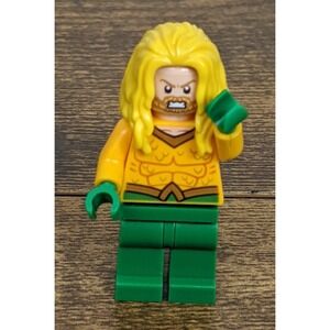 LEGO‎ Aquaman Minifigure Green Legs Yellow Hair Orange Torso Collectible Toy